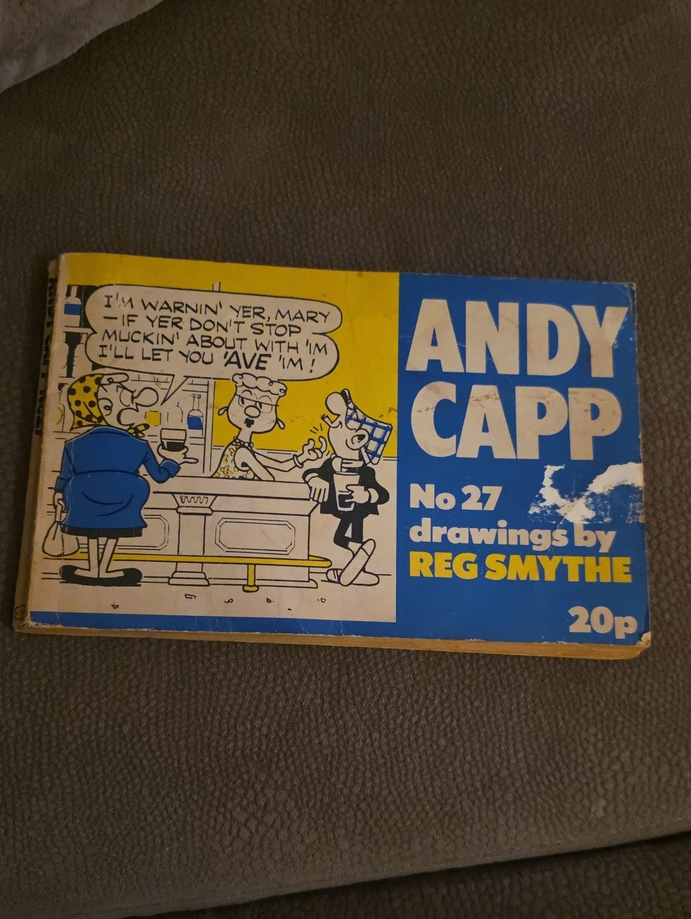 Andy Capp No.27 Cartoon Book by Reg Smythe - Blue & Yellow